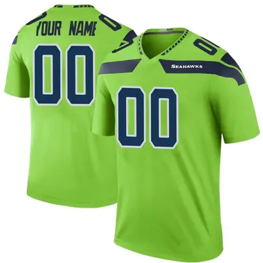 Custom Youth Legend Green Seattle Seahawks Color Rush Neon Jersey