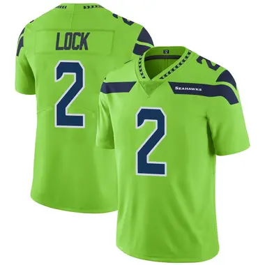 Drew Lock Men's Limited Green Seattle Seahawks Color Rush Neon Jersey