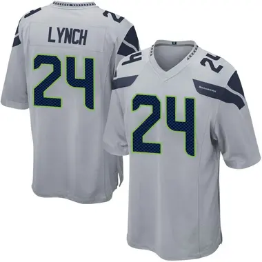 Marshawn Lynch Men's Game Gray Seattle Seahawks Alternate Jersey